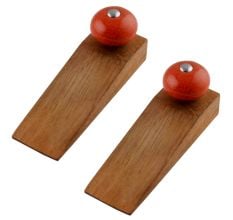 2 Pieces Orange Black Crackle Wooden Door Stopper